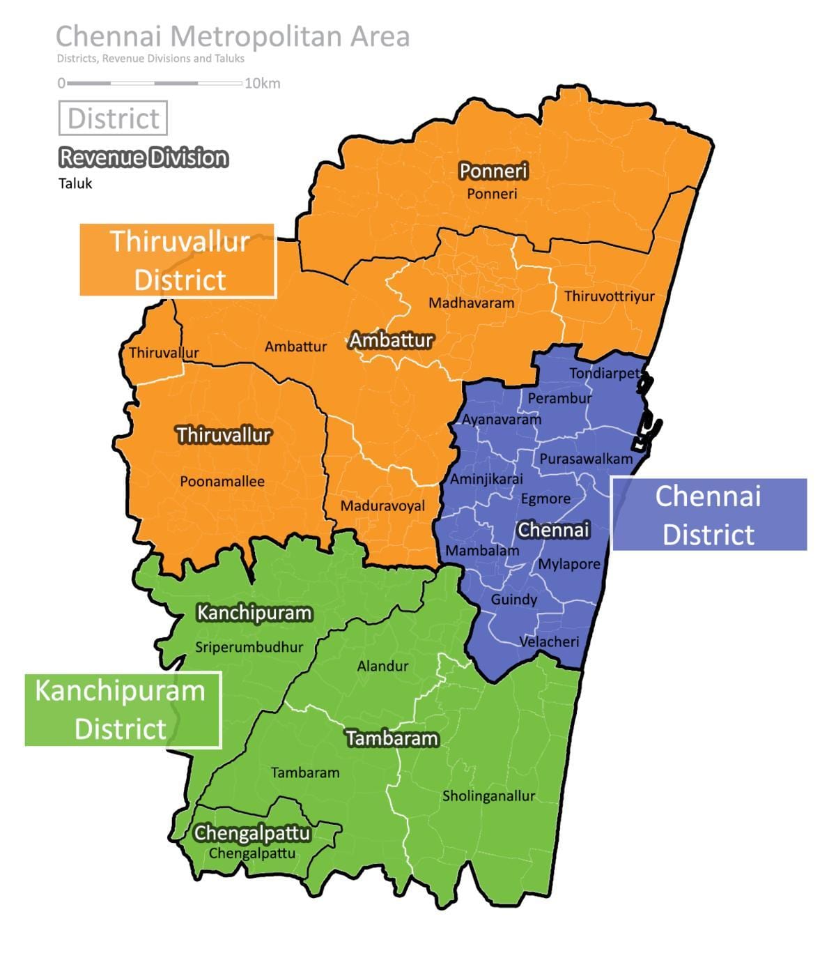 kontur peta Chennai
