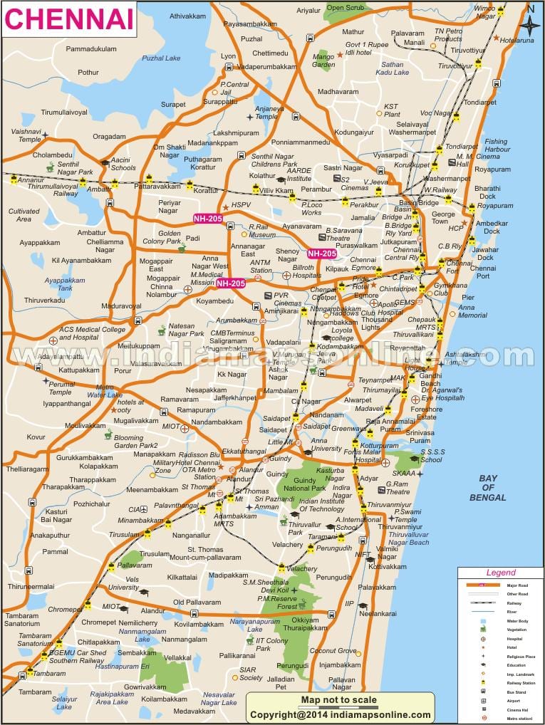 Chennai kota penuh dengan peta
