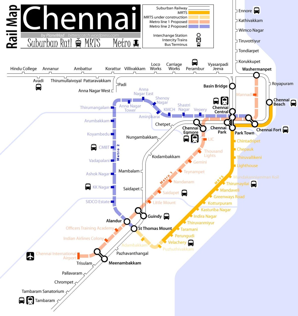 kereta api peta Chennai
